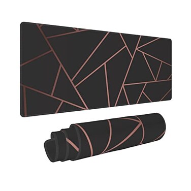 SUFPMP Large Mouse Pad XXL Rose Gold Black Gaming Mouse Pad Big Desk Mat with Stitched Edges Mousepad for Gaming Keyboard Computer Laptop Office 315 X 12