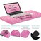 LIMKRIAN Pink Mouse Pad Set Ergonomic Mouse Pad with Wrist Rest Keyboard Wrist Support Large Desk Matt for Desktop Gaming Mousepad Cup Coaster Set Cute Pink Office Desk Accessories Decor Supplies