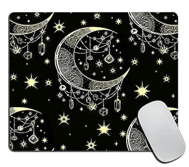 TSSOHU Mandala Celestial Mouse Pad Boho Moon Star Black and White Customized PremiumTextured Mouse MatWashable Mousepads NonSlip Rubber Base Small Mousepad 95797012 inches