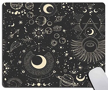 Solekla Moon Sun Mouse pad Astronomy Mousepad Planets Office Decor for Women Men Desk Accessories Astrology Stars Mousepad Gift for Coworker Computer Mouse Pad for Wireless Mouse 95x79x012 Inch