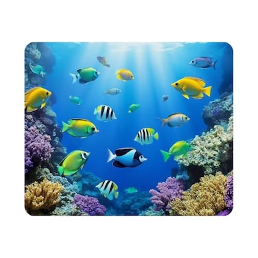 Nicokee Gaming Mouse Pad Photo of a Tropical Fish on a Coral Reef NonSlip Rubber Mouse Pad for Computers Laptop Office Home Rectangle Personalized Mousepad 95 Inch x 79 Inch