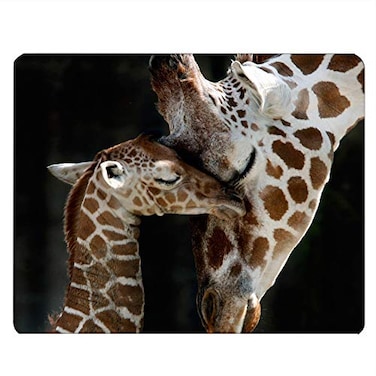 Nicokee Giraffe Gaming Mousepad Loving Mother and Baby Giraffe Mouse Pad for Computer Desk Laptop Office 95 X 79 Inch NonSlip Rubber Mat