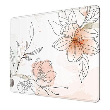Niniubye Mouse Pad 30 Thicker Minimalism Flower Theme Computer Pad AntiSlip Rubber Mouse Mat with Stitched Edges for Gaming Office Laptop PC Women 8 x 10 Thick 5 mm White Pink