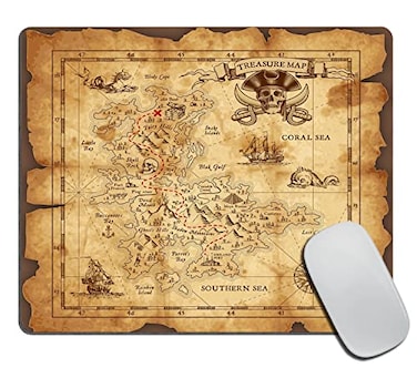 TSSOHU Office Mouse Pad CustomSuper Detailed Pirate Treasure Map Personality Desings Gaming Mouse Pad 95 X 79 Inch 240mmX200mmX3mm