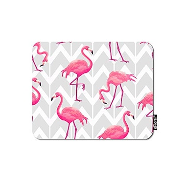 oFloral Flamingo Gaming Mouse Pad Pink Tropical Flamingos Chevron Grey Geometric Background Decorative Mousepad Rubber Base Home Decor for Computers Laptop Office Home 79X95 Inch