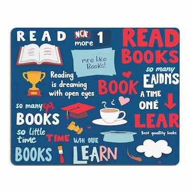 oFloral Motivational Quote Gaming Mouse Pad Love Book Reading Calligraphic Letter Blue Wallpaper Decorative Mousepad Rubber Base Home Decor for Computers Laptop Office Home 79X95 Inch