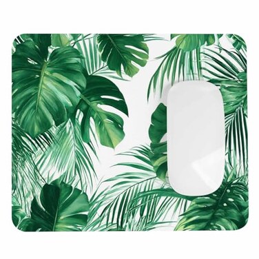 Pehede Computer Mouse Pad Green Tropical Plant LeavesSmall NonSlip Rubber Gaming Mouse PadsOffice Home Personalized Mouse Pad 79x95 Inch