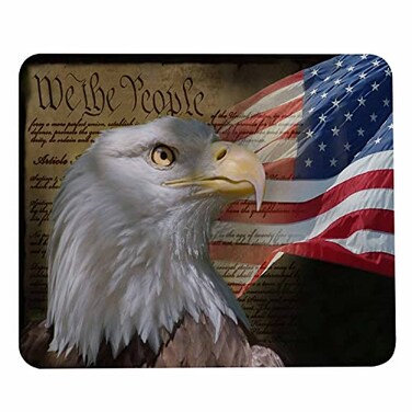 Pehede Vintage Constitution Paper Mouse Pad US Flag Bald Eagle 79x95 Inch Office Home