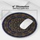 Performore Round Mandala Mouse Pad Gold and Blue Pattern 9 Diameter 3MM Thick NonSlip Rubber Base Stitched Edge Computer Gaming Desk Accessories for Home Office