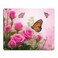pingpi Pink Mouse Pad CustomFlower Decor Butterfly Fliying on The Pink Rose Personalized Design NonSlip Rubber Mousepad