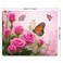 pingpi Pink Mouse Pad CustomFlower Decor Butterfly Fliying on The Pink Rose Personalized Design NonSlip Rubber Mousepad