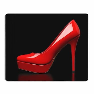 pingpi Women Mouse Pad CustomRed High Heels in Black Mouse pad Mousepad Nonslip Rubber Backing 95 X 79 Inch 240mmX200mmX3mm