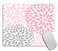 TSSOHU Pink and Grey Flowers Mouse Pads CustomizedGray Dahlia Floral Nursery Abstract Lovely Rubber Mouse Pad Desktop Mousepad Laptop Mousepads 95x79x012 Inch