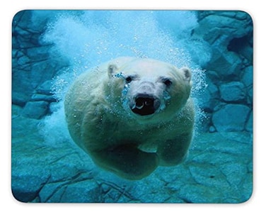 Qien BaiSei Polar Bears in The Water Mouse padNonSlip Rubber MousepadApplies to GamesHome SchoolOffice Mouse pad