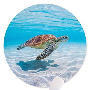 QJ CMJ Round Mouse PadAnti Slip Rubber Round Cute Turtle Mousepads Desktops Gaming Mouse Mat Customized Designed for Home and Office79 x 79inches