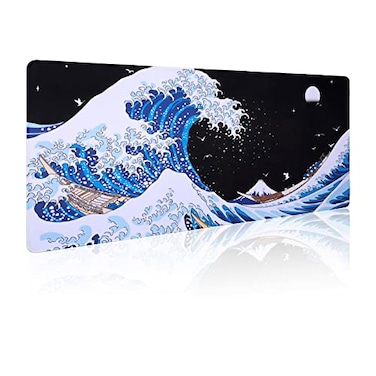 Funacola Sea Wave Japanese Art Mouse Pad Gaming XL Large Desk Mat Long Extended Mousepad Big Table Pads Keyboard Mats for Office Home Gamer 315 X 118 Inches