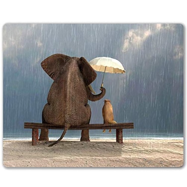 SHALYSONG Elephant and Dog Mouse pad Personalized Computer Mouse Pads Office Decoration Accessories Gift NonSlip Rubber Mousepad for Laptop 95 x 79 in