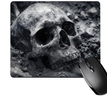 CICPLKSE Skull Mouse Pad Grey Skull Background Customized Rectangle NonSlip Rubber Mouse Pads Gaming Mouse Pad240mm x 200mm