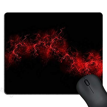 SSOIU Black Background Red Color Paint Explosion Burst Red Black Mouse Pad Rectangle 240x200x3mm
