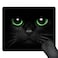 SSOIU Black Cat Mouse Pad Green Eyes Cat Black Background Design Mousepad Non Slip Rubber Gaming Mouse Pad Rectangle Mouse Pads for Computers Laptop 95 X 79 Inch 240mmX200mmX3mm