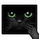 SSOIU Black Cat Mouse Pad Green Eyes Cat Black Background Design Mousepad Non Slip Rubber Gaming Mouse Pad Rectangle Mouse Pads for Computers Laptop 95 X 79 Inch 240mmX200mmX3mm