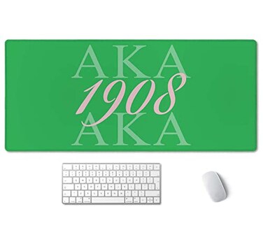 SSOIU Extended Gaming Mouse Pad 355x157 in Large Stable Rubber Base Mousepad with Stitched Edges Keyboard Mouse Mat Desk Pad for Work Game Office Home AkA 1908 Cool Design Green Color