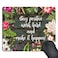 SSOIU Gaming Mouse Pad CustomStay Positive Work Hard and Make It Happen Inspirational Quotes Mouse pad Vintage Hand Drawn Floral Wreath Art on Rustic Wood White Quote