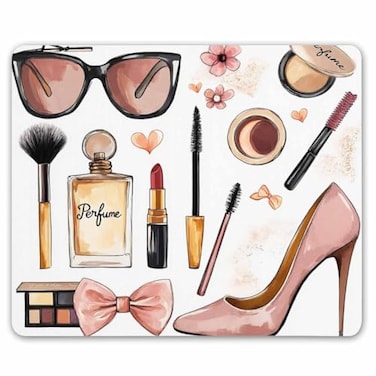 SSOIU Makeup Mouse pad Aesthetic Mousepad Cute Office Decor MakeUp Women Desk Accessories MUA Mousepad Custom Present for Women 95 X 79 Inch 240mmX200mmX3mm