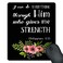 SSOIU Mouse Pad Pink Watercolor Flowers Art Bible Verse Scripture Quotes Philippians I Can Do Everything Through Him Who Gives Me Strength
