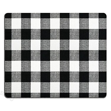 SSOIU Personalized Unique Design Oblong Shaped Mouse Pad Black and White Buffalo Plaids