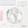 SSOIU White Marble Round Mouse Pad Cute Mat Grey Circular Mouse Pads 787X787 Inch 200mmX200mmX3mm