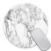 SSOIU White Marble Round Mouse Pad Cute Mat Grey Circular Mouse Pads 787X787 Inch 200mmX200mmX3mm