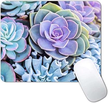 CANFLASHION Succulents Mouse Mat Waterproof Mouse Pad NonSlip Rubber Base For Office Laptop 95x79x012 Inch