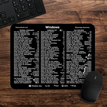 Synerlogic Windows 1011 Ultimate Keyboard Shortcut Reference Guide Mousepad V20 Black
