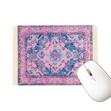 TOCCOOL Carpet Mouse Pad Persian Style Design Unique and Elegant Ideal for Office Workers Gamers and Students Pink Blue
