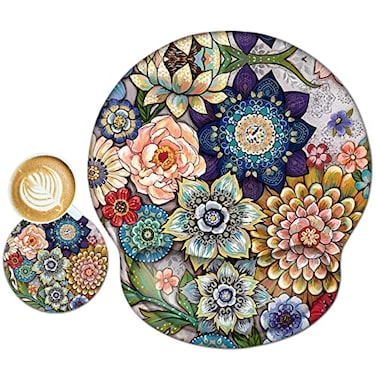 ToLuLu Mouse Pad Wrist Rest Support Gel Ergonomic Mouse Pads with Non Slip PU Base Mouse Wrist Rest Pad for Laptop Computer Home Office Working Gaming Pain Relief Beautiful Flo