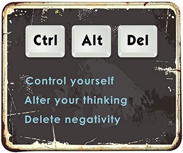VIVIPOW Inspirational Quote Mouse Pad Stitched Edges Mouse Pad with Ctrl Del Alt Quote Pattern