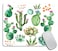 TSSOHU Watercolor Succulent Plants Cactus Mouse Pad NonSlip Rubber Base Gaming MousePads for Computers Laptop Office 95x79x012 Inch240mm x 200mm x 3mm