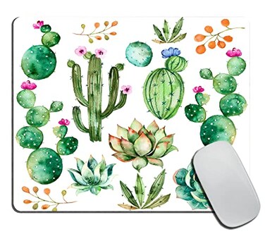 TSSOHU Watercolor Succulent Plants Cactus Mouse Pad NonSlip Rubber Base Gaming MousePads for Computers Laptop Office 95x79x012 Inch240mm x 200mm x 3mm