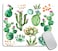 TSSOHU Watercolor Succulent Plants Cactus Mouse Pad NonSlip Rubber Base Gaming MousePads for Computers Laptop Office 95x79x012 Inch240mm x 200mm x 3mm