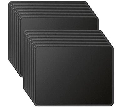 MROCO Essential Office Gaming Mouse Pad Bulk 12 Pack 85 x 11 in Black
