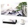 AIMSA Extended Gaming Mouse Pad XL Large Keyboard Mouse Mat Desk Pad with Stitched Edges Durable NonSlip Base Landscape Mousepad for Home Office 35x157inch Pine Tree Mountains