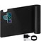 GORESE Large Desk Pad with Wireless Charger Dual Side PU Leather Desk Mat on Top of Desks Black Mouse Pad Desk Protector Mat Waterproof Keyboard Mouse Mat for Gaming Computer Desktop Cover 315x126