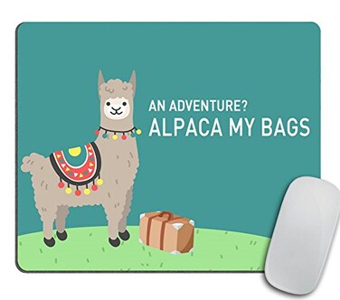 pingpi Alpaca Mouse Pad Funny Llama Present Travel Presents for Mom Mousepad Office Decor Desk Accessories Cute Llama Present