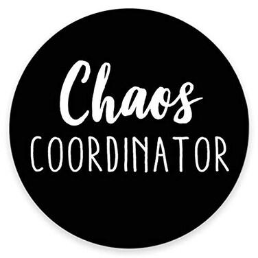 Amcove Chaos Coordinator Mouse Pad Office Desk Accessories Funny Quote Round Shape Office Decor