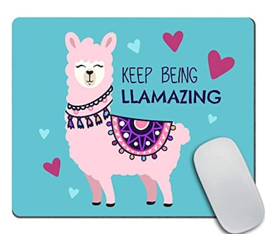 Amcove Cute Llama and Heart Mouse Pad Custom Keep Being llamazing Quote Customized Rectangle NonSlip Rubber Mousepad Gaming Mouse Pad
