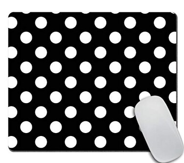 Amcove Cute Mouse Pad CustomPolka Dot Pattern in Black and White Design Customized Rectangle NonSlip Rubber Mousepad Gaming Mouse Pad