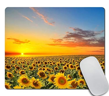Amcove Gaming Mouse Pad Custom Sunflower Mouse pad Beautiful Sunset Sunflower Scenery Personality Desings Gaming Mouse Pad
