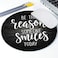 Amcove Inspirational Quote Rustic Black Wood Mouse Pad Be The Reason Someone Smiles Today Positive Motivational Quotes White and Black Round Mouse Pads