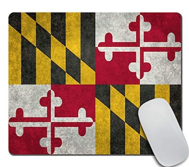 Amcove Maryland State Flag Vintage Aged American Flags Pattern Mousepad Rubber Gaming Mat 95 X 79 Inch 240mmX200mmX3mm